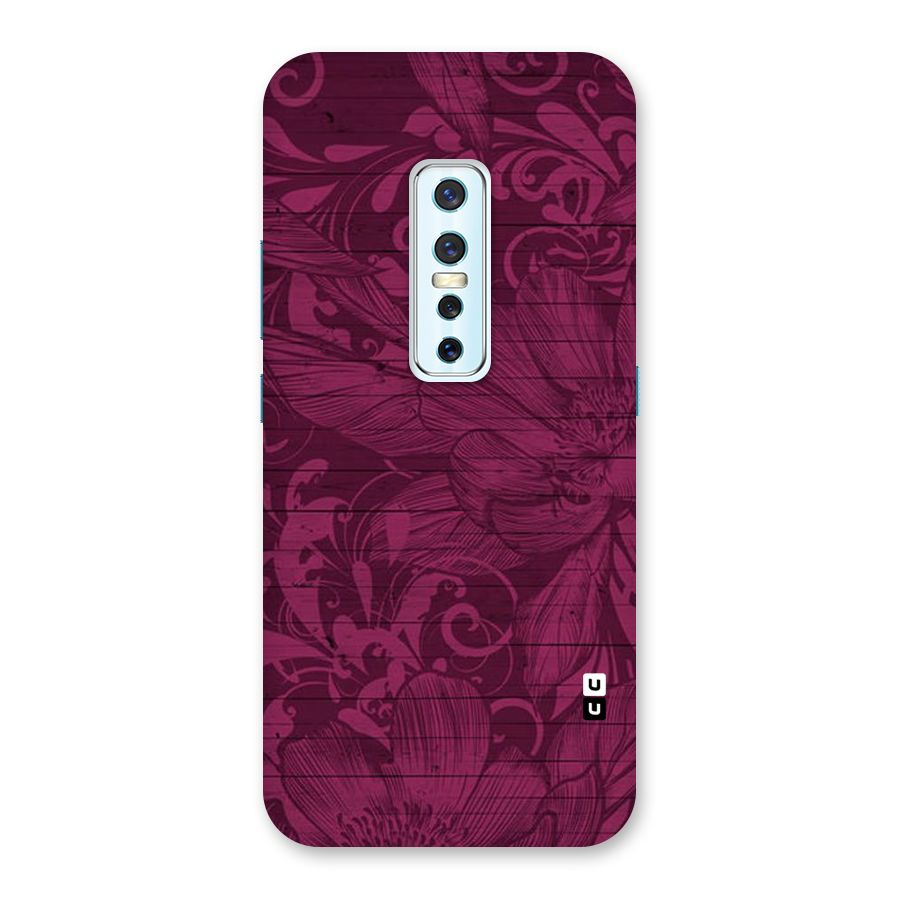 Magenta Floral Pattern Back Case for Vivo V17 Pro