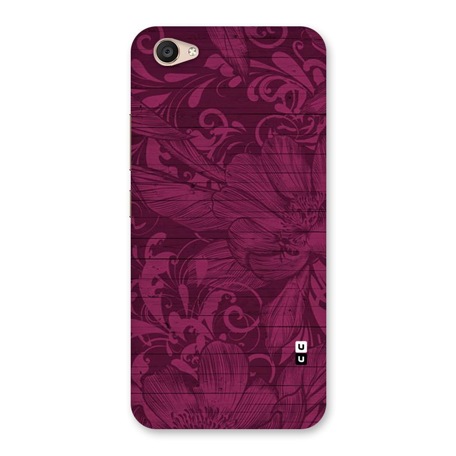 Magenta Floral Pattern Back Case for Vivo V5 Plus