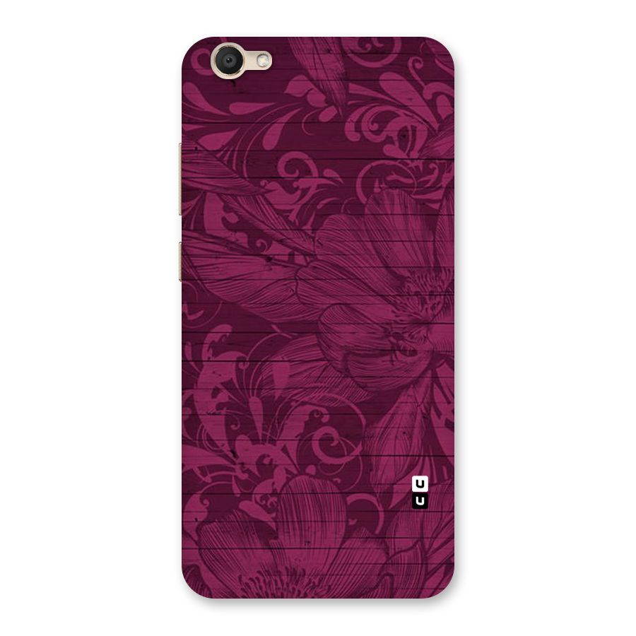 Magenta Floral Pattern Back Case for Vivo V5s