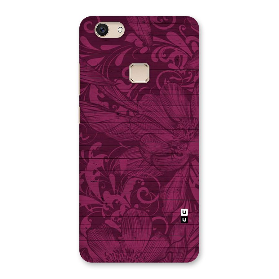 Magenta Floral Pattern Back Case for Vivo V7
