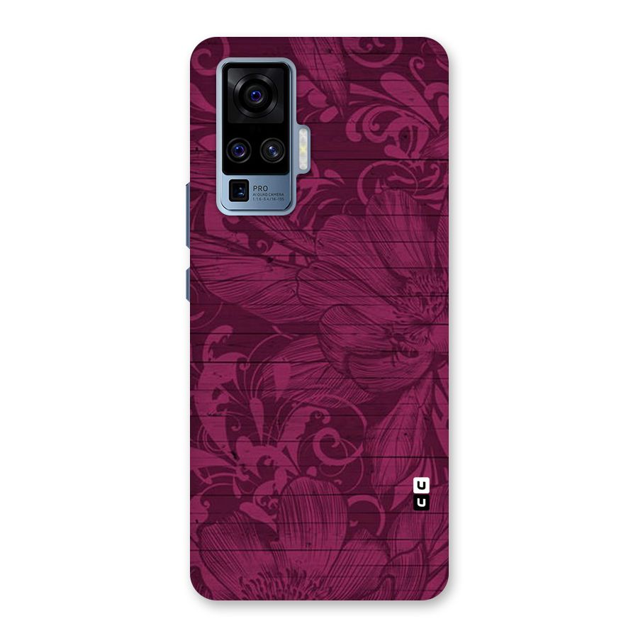 Magenta Floral Pattern Back Case for Vivo X50 Pro