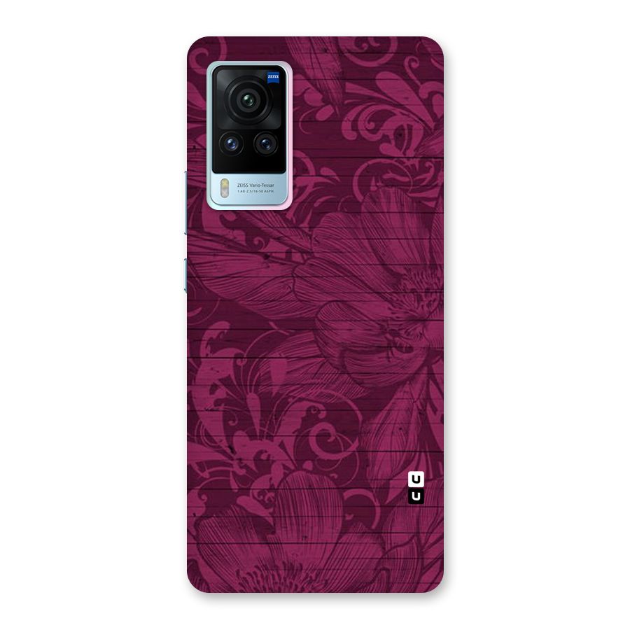 Magenta Floral Pattern Back Case for Vivo X60 Pro