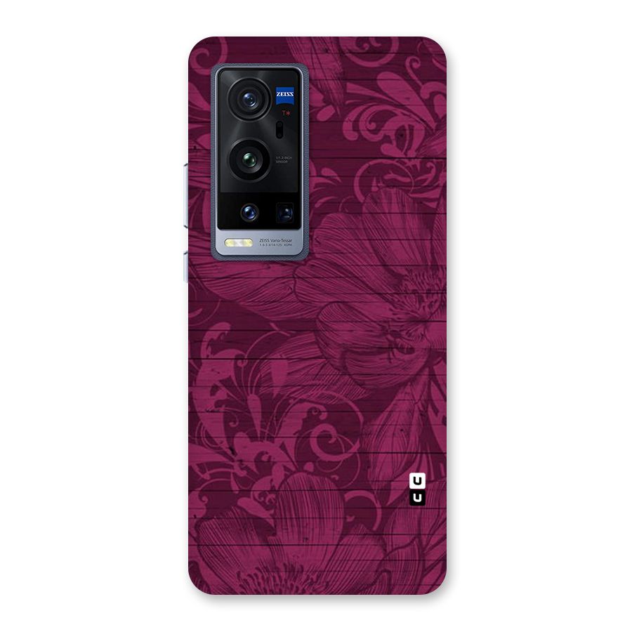 Magenta Floral Pattern Back Case for Vivo X60 Pro Plus