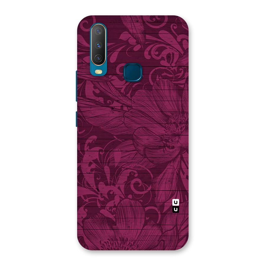 Magenta Floral Pattern Back Case for Vivo Y15