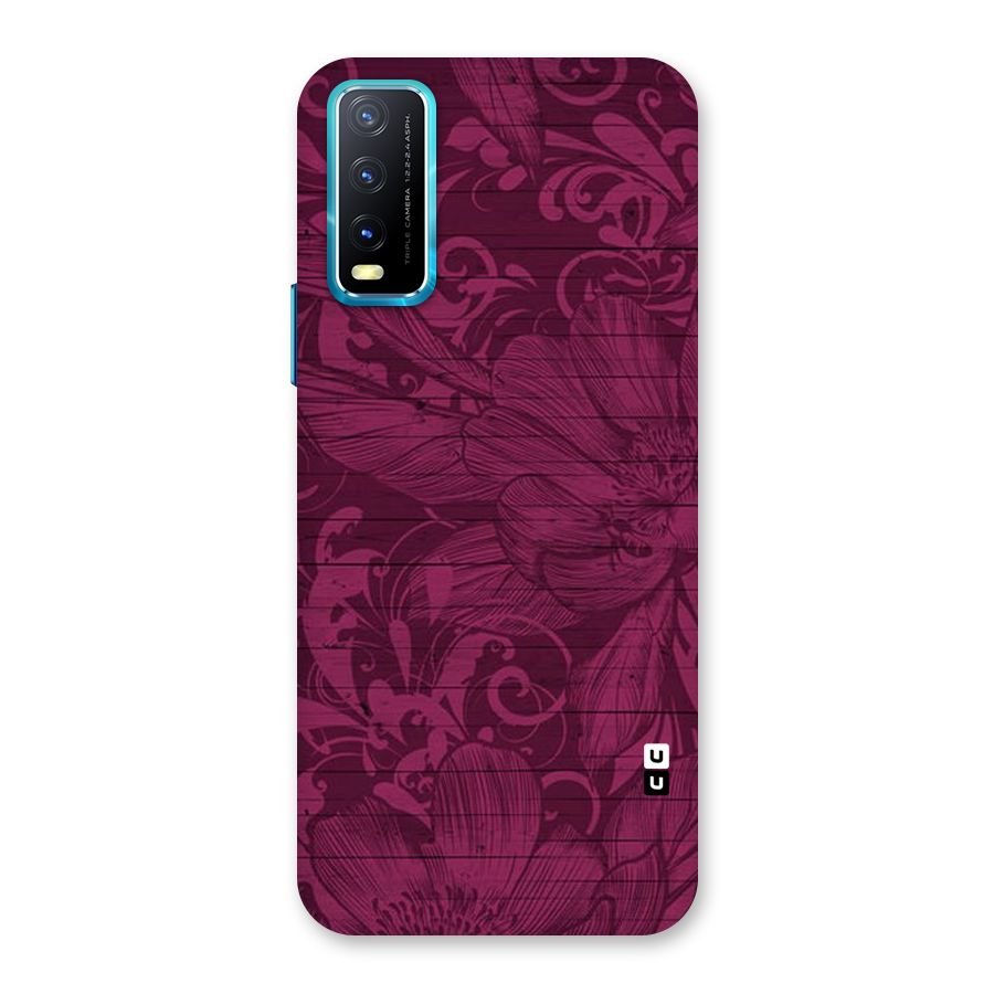 Magenta Floral Pattern Back Case for Vivo Y20A
