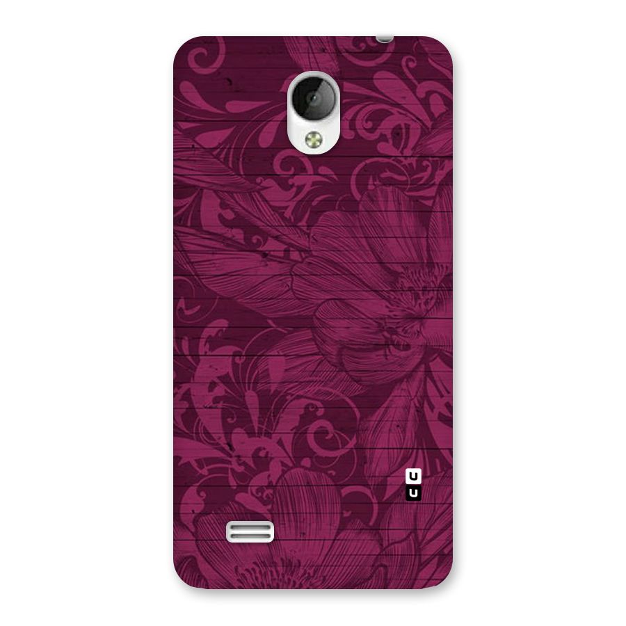 Magenta Floral Pattern Back Case for Vivo Y21