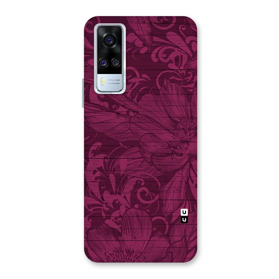 Magenta Floral Pattern Back Case for Vivo Y31