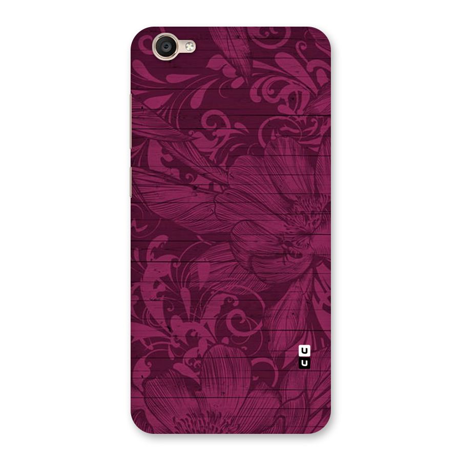 Magenta Floral Pattern Back Case for Vivo Y55L