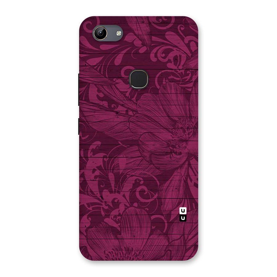 Magenta Floral Pattern Back Case for Vivo Y81