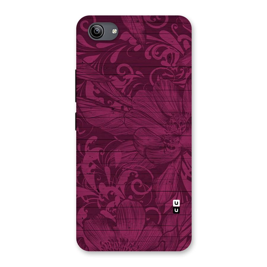 Magenta Floral Pattern Back Case for Vivo Y81i