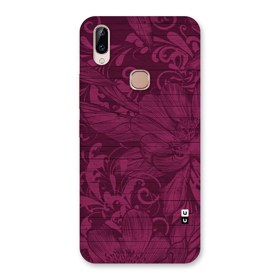 Magenta Floral Pattern Back Case for Vivo Y83 Pro