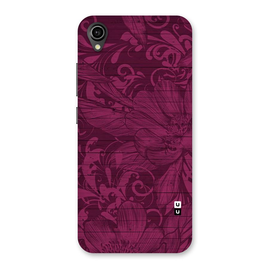 Magenta Floral Pattern Back Case for Vivo Y90