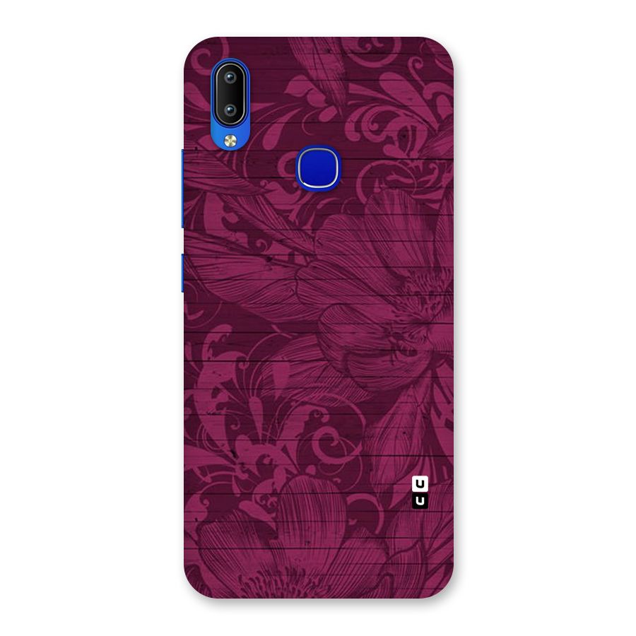 Magenta Floral Pattern Back Case for Vivo Y91