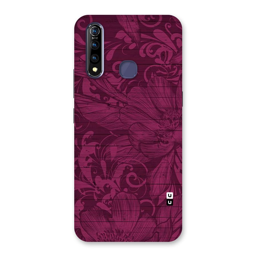 Magenta Floral Pattern Back Case for Vivo Z1 Pro