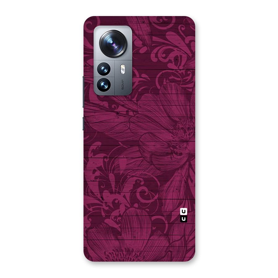 Magenta Floral Pattern Back Case for Xiaomi 12 Pro