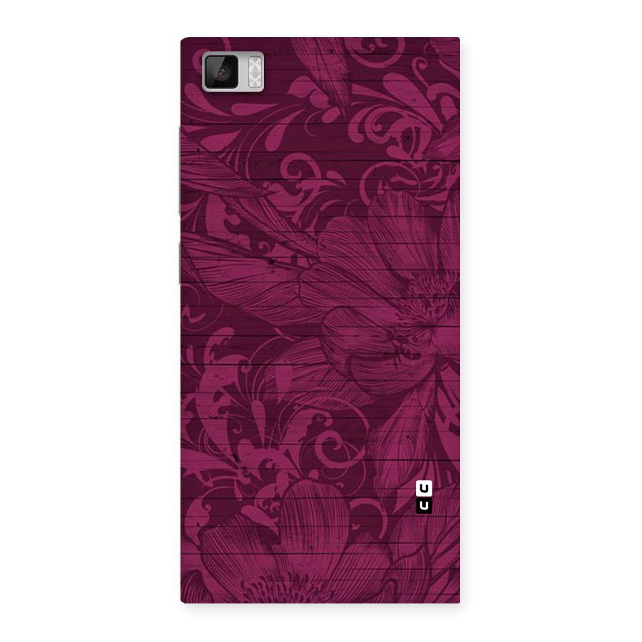 Magenta Floral Pattern Back Case for Xiaomi Mi3