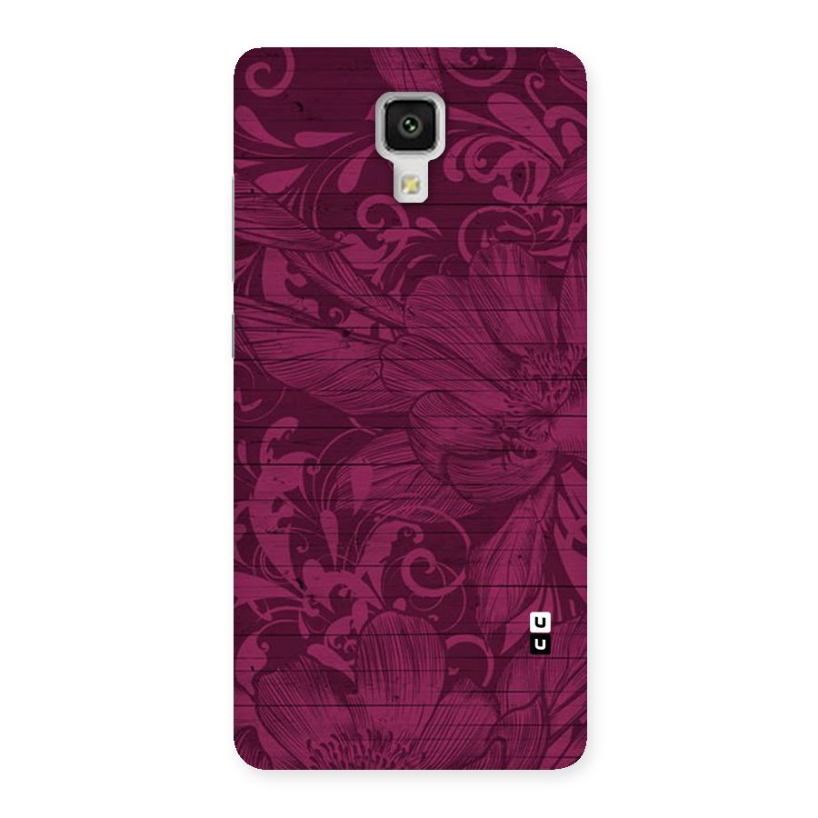 Magenta Floral Pattern Back Case for Xiaomi Mi 4