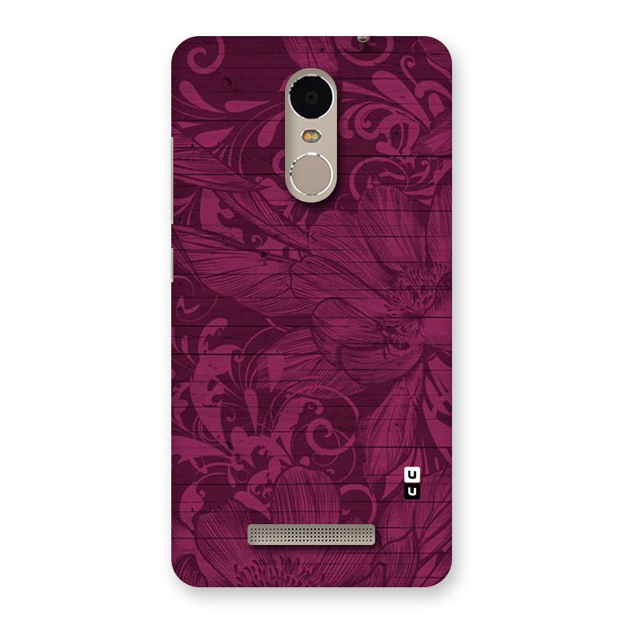 Magenta Floral Pattern Back Case for Xiaomi Redmi Note 3