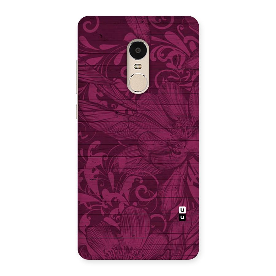 Magenta Floral Pattern Back Case for Xiaomi Redmi Note 4