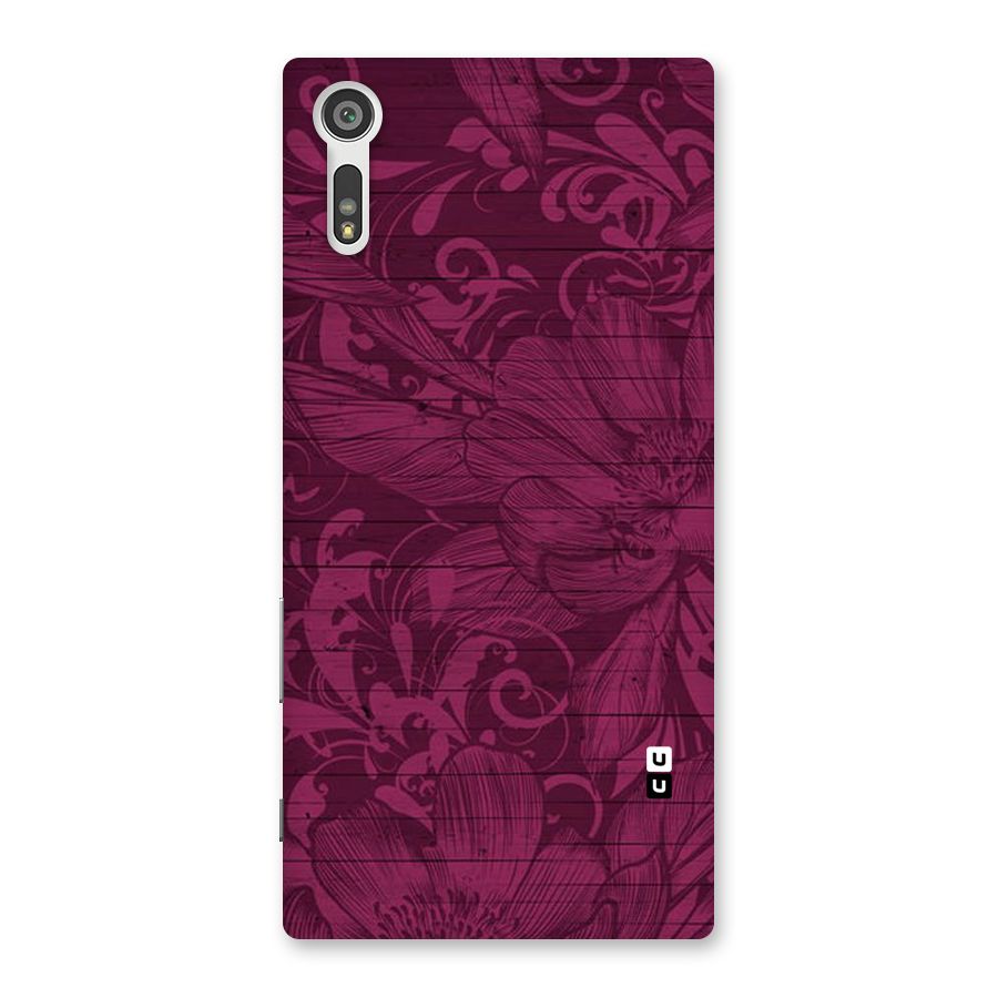 Magenta Floral Pattern Back Case for Xperia XZ
