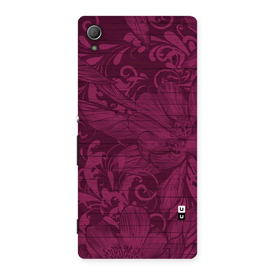 Magenta Floral Pattern Back Case for Xperia Z3 Plus