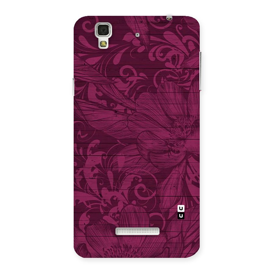 Magenta Floral Pattern Back Case for YU Yureka Plus