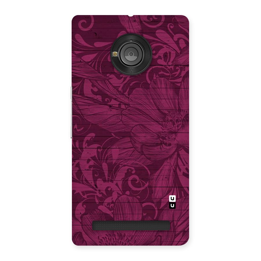 Magenta Floral Pattern Back Case for Yu Yuphoria