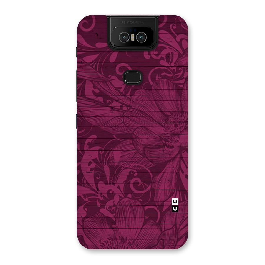Magenta Floral Pattern Back Case for Zenfone 6z