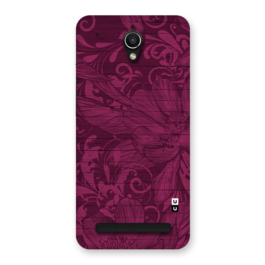 Magenta Floral Pattern Back Case for Zenfone Go