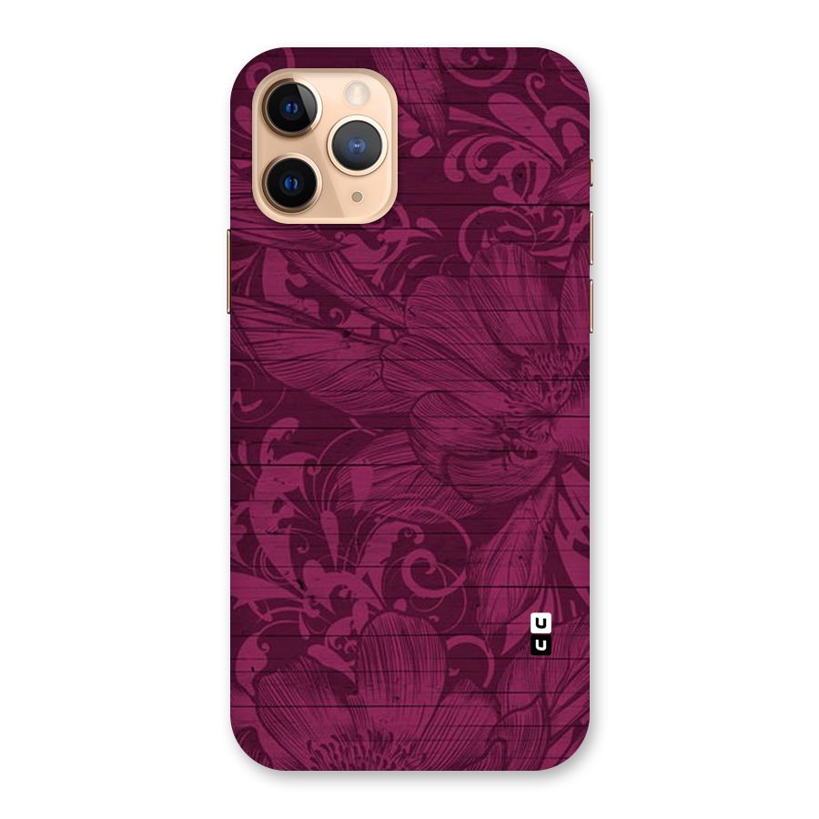 Magenta Floral Pattern Back Case for iPhone 11 Pro