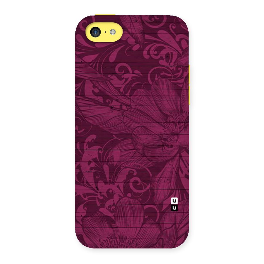 Magenta Floral Pattern Back Case for iPhone 5C