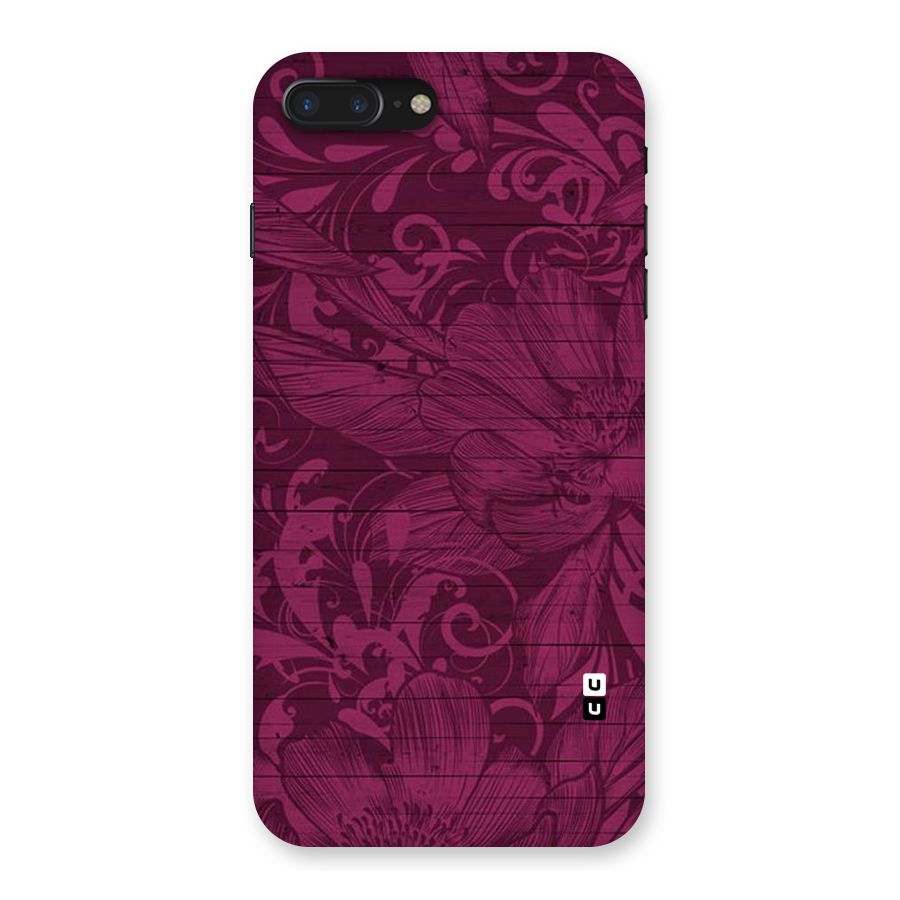 Magenta Floral Pattern Back Case for iPhone 7 Plus