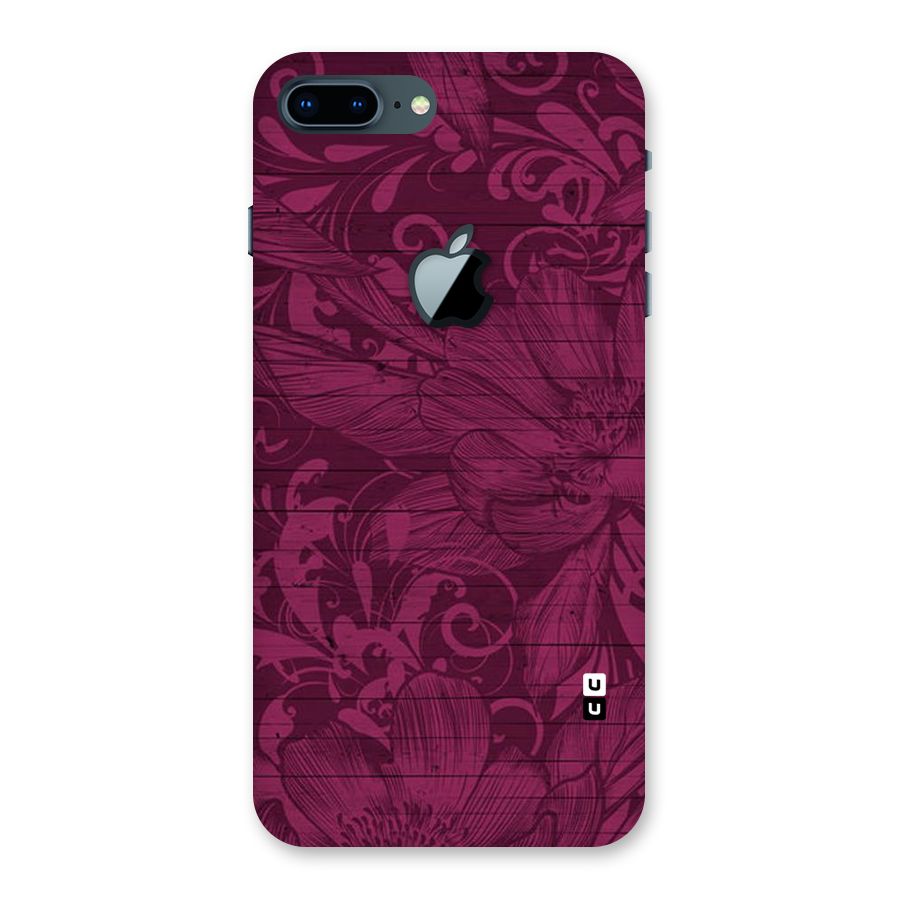 Magenta Floral Pattern Back Case for iPhone 7 Plus Apple Cut