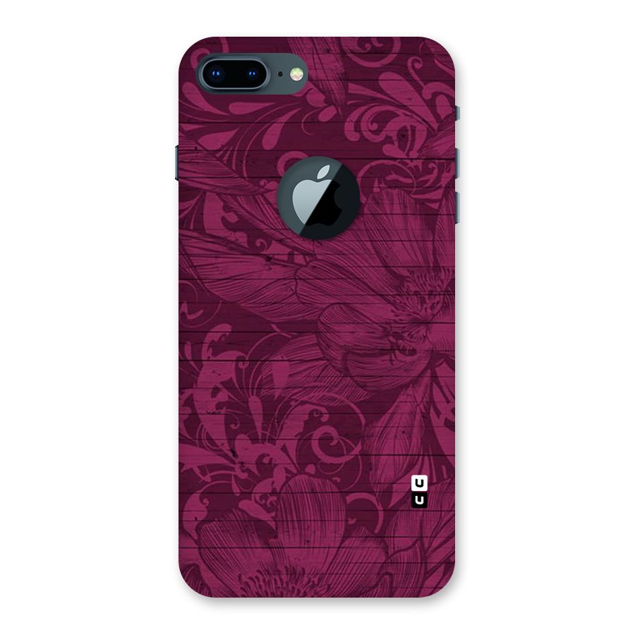 Magenta Floral Pattern Back Case for iPhone 7 Plus Logo Cut
