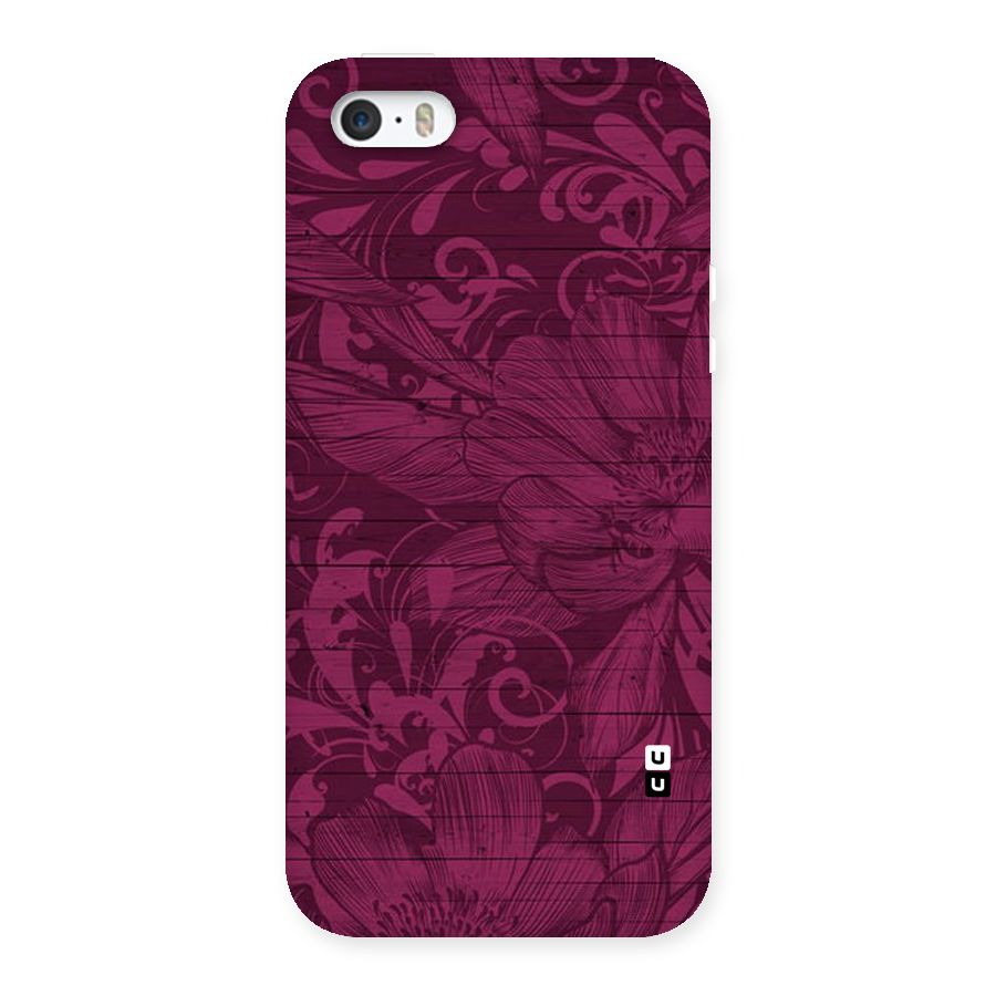 Magenta Floral Pattern Back Case for iPhone SE