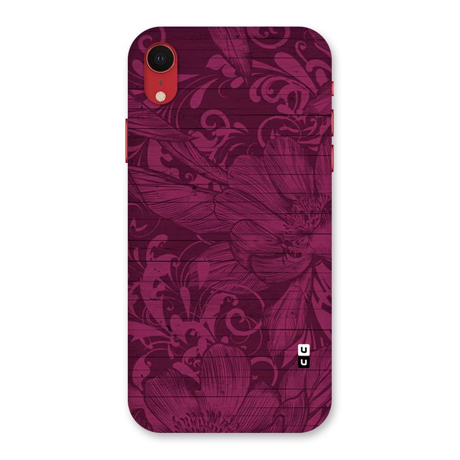 Magenta Floral Pattern Back Case for iPhone XR