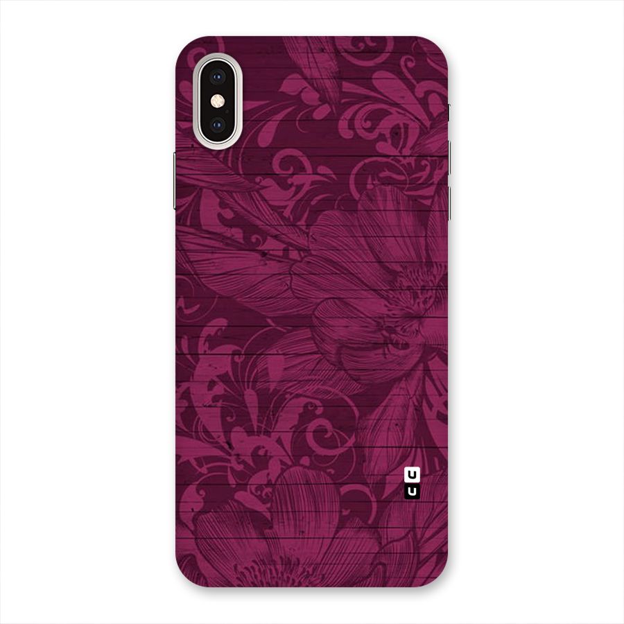 Magenta Floral Pattern Back Case for iPhone XS Max