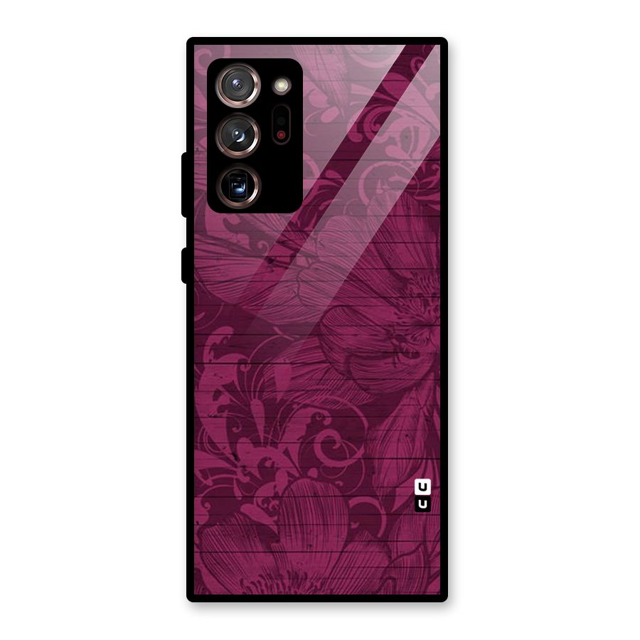 Magenta Floral Pattern Glass Back Case for Galaxy Note 20 Ultra