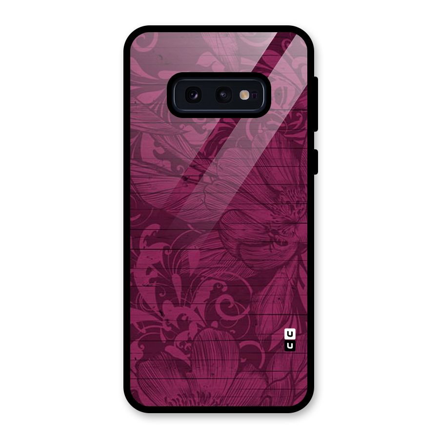 Magenta Floral Pattern Glass Back Case for Galaxy S10e
