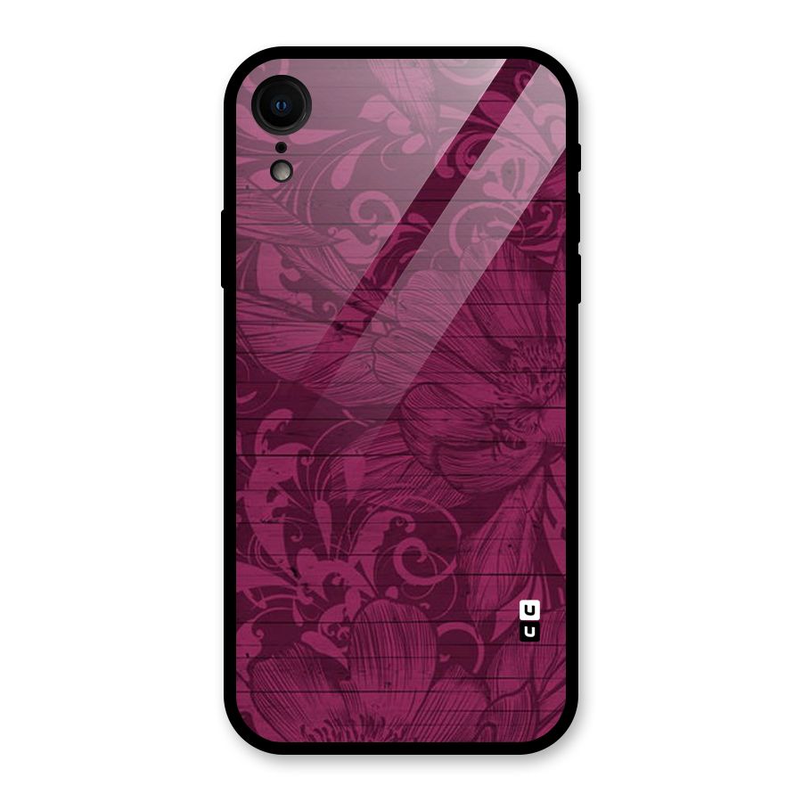 Magenta Floral Pattern Glass Back Case for XR
