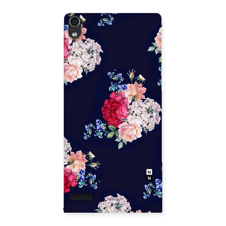 Magenta Peach Floral Back Case for Ascend P6