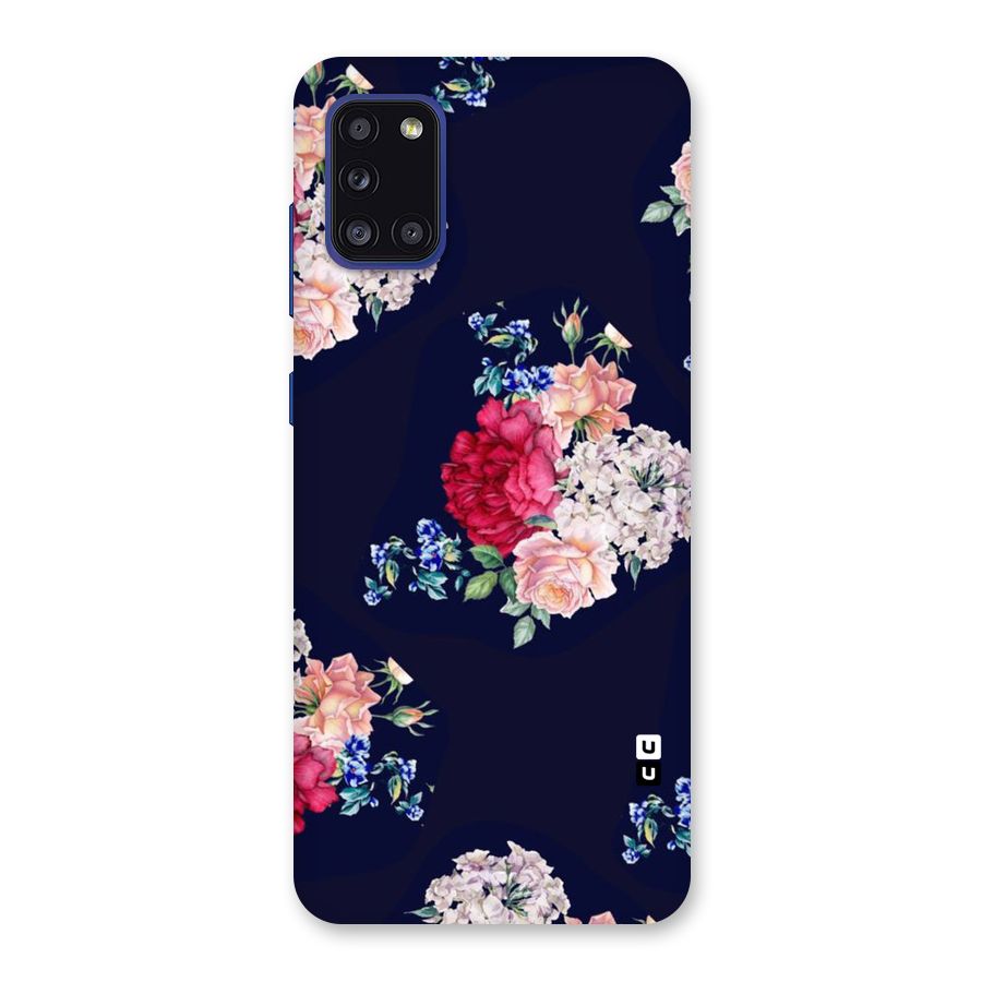Magenta Peach Floral Back Case for Galaxy A31