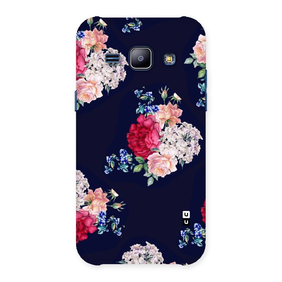 Magenta Peach Floral Back Case for Galaxy J1