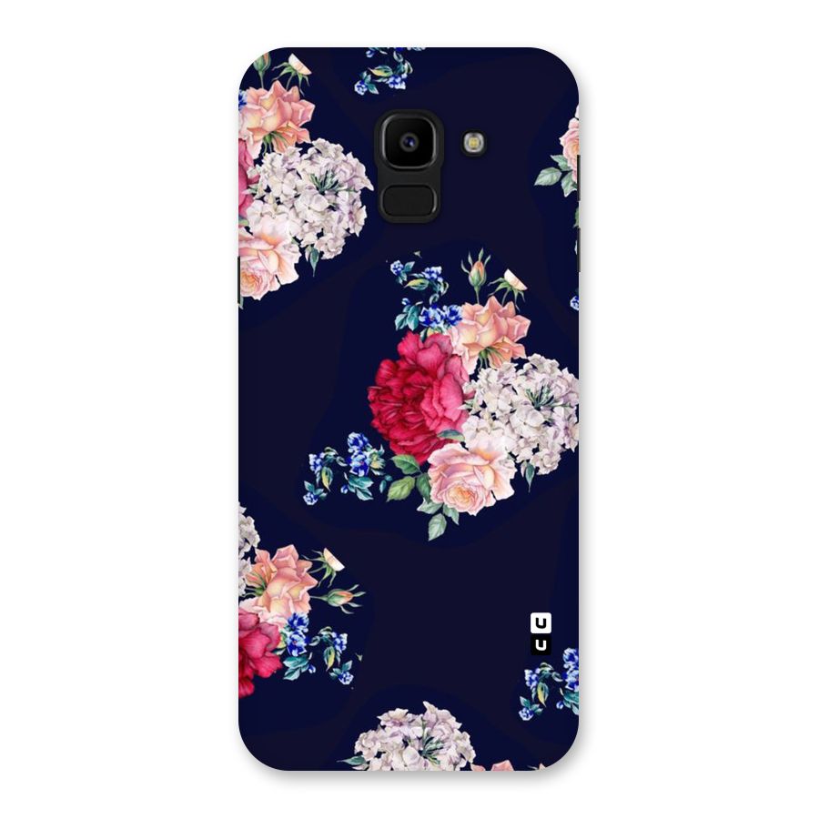 Magenta Peach Floral Back Case for Galaxy J6