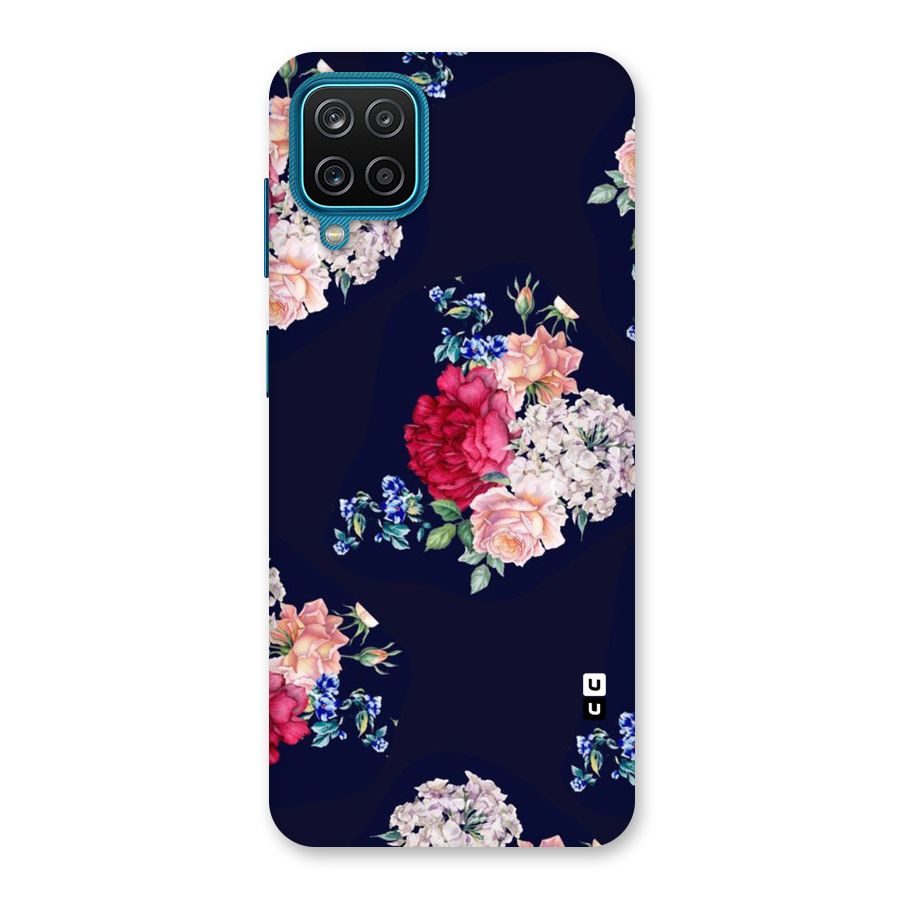 Magenta Peach Floral Back Case for Galaxy M12