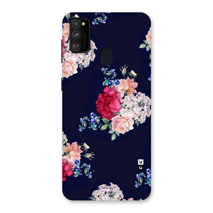 Magenta Peach Floral Back Case for Galaxy M30s