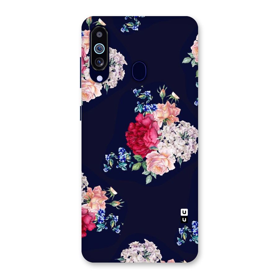 Magenta Peach Floral Back Case for Galaxy M40