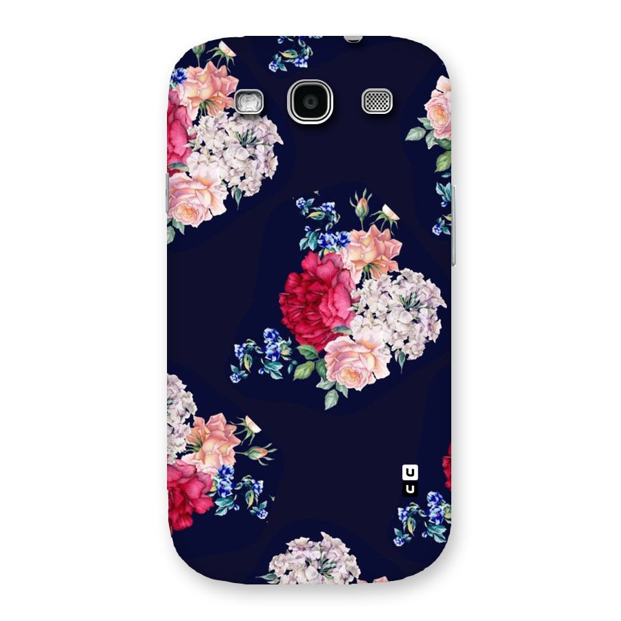 Magenta Peach Floral Back Case for Galaxy S3