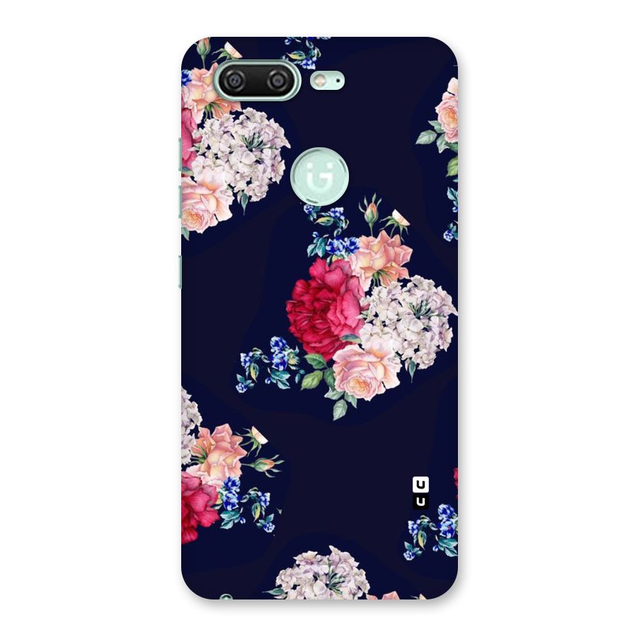 Magenta Peach Floral Back Case for Gionee S10