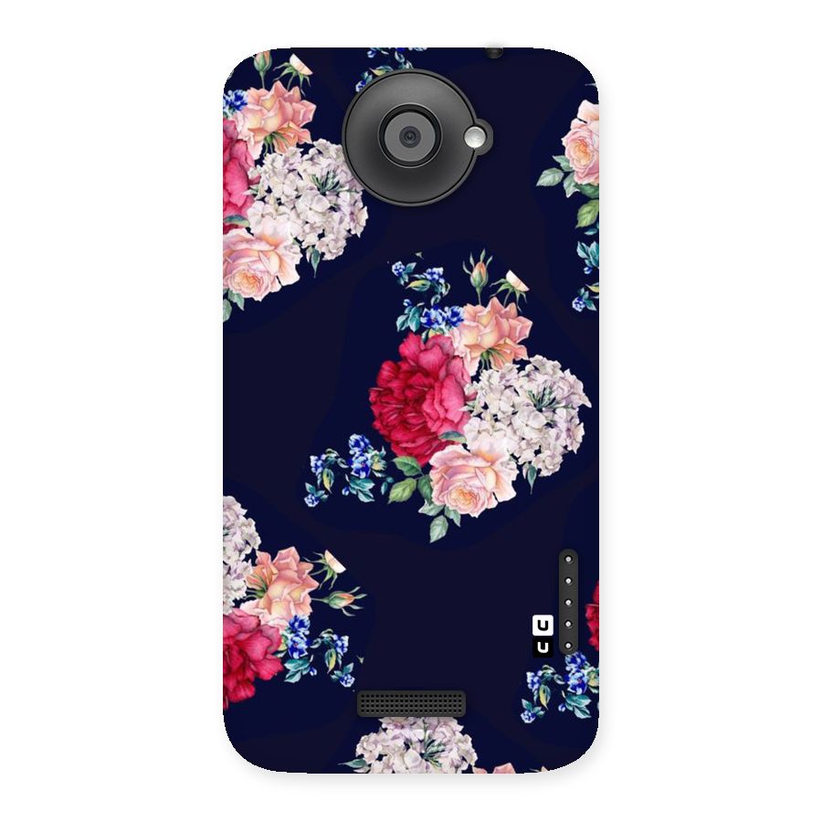 Magenta Peach Floral Back Case for HTC One X